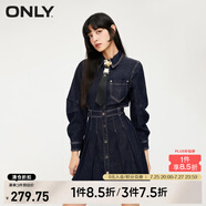ONLY秋冬氣質(zhì)百搭翻領(lǐng)A字牛仔短裙連衣裙女|123442008 J37 1000洗水藍(lán)牛仔 L (170) 88A