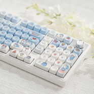 漫步貓H102機械鍵盤(pán)三模無(wú)線(xiàn)藍牙可愛(ài)主題個(gè)性女生辦公ipad電腦手機通用 漫步貓H102+MOA哆啦A夢(mèng) 茶軸 三模版有線(xiàn)+無(wú)線(xiàn)2.4g+藍牙