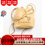 香奈兒（Chanel）女包22 手袋金屬質(zhì)感小牛皮20 × 19 × 6 cm單肩包奢侈品潮牌 黃色AS3980 B08037 NQ387