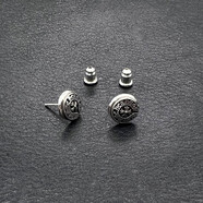 克羅心（chrome heart）復(fù)古十字架耳釘耳環(huán)男女嘻哈風(fēng)格純銀單只十字22k 桔色