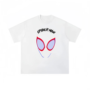 林中尋Bbkshop短袖T恤美式蜘蛛俠面具印花短袖t恤男夏季寬松卡通高街 白色 L