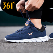 361°男鞋2025夏季新款網(wǎng)面運(yùn)動鞋男361度透氣跑步鞋輕便減震休閑鞋子 莊園藍(lán)/烏黑色-2249 42