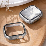 原裝蘋果手表s10保護(hù)殼全包ApplewatchS10手表殼套蘋果手表S10/S9表殼 流光銀PC+鋼化膜防摔保護(hù)殼 iWatchS9/S8/S741mm