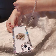 OIMG適用于蘋(píng)果15手機殼11/12水鉆天鵝13防摔xs女款xr軟殼8p全包14promax潮 奢華水滴+白天鵝+珠子手鏈 蘋(píng)果6/s