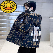 G.DUCKKIDS男童加絨外套秋冬裝洋氣寶寶棉衣加厚兒童裝男孩棉服冬季2024新款 黑色 春秋款 140 建議9-10歲  建議身高135左右