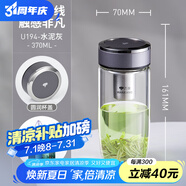 萬象（WANXIANG）單層加厚玻璃杯女生可愛型花茶水杯小巧便攜水杯家用過濾泡茶杯子 U194-水泥灰