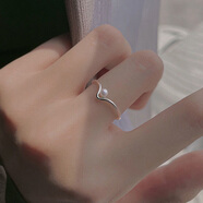 YKINCASL老鳳凰9999純銀珍珠戒指女風甜美簡約小眾設計食指環(huán)新款細戒輕奢 幾何珍珠戒指老鳳祥同款 禮盒裝