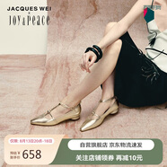 真美詩(shī)×JACQUES WEI聯(lián)名月下綻放系列十字系帶瑪麗珍YZI01CQ4 金色 34 