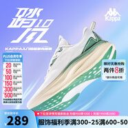 KAPPA卡帕女鞋運(yùn)動(dòng)鞋女2024夏季新款透氣網(wǎng)面軟彈跑鞋女防滑跑步鞋子女 經(jīng)典白/綠色 35