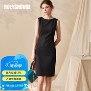 ROEYSHOUSE羅衣職場女裝無袖連衣裙夏新款簡約知性修身顯瘦裙子01790 黑色 S