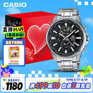 卡西歐（CASIO）手表男士EDIFICE世界時(shí)間計時(shí)石英表禮盒款圣誕節禮物EFR-304D-1A