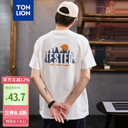 唐獅（TonLion）2024男印花圓領(lǐng)短袖T恤 本白 L 