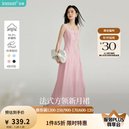 茵曼（INMAN）章若楠同款歐若風(fēng)法式吊帶連衣裙2025夏季新品女裝淡鵝黃色裙子 粉色（方領(lǐng))【好評(píng)返現(xiàn)】 XL