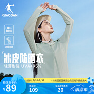 喬丹冰皮3防曬衣女外套UPF100+冰絲透氣皮膚風衣戶外防曬服 風青色 M