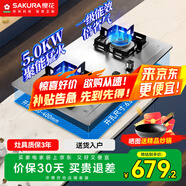 櫻花(SAKURA)燃氣灶天然氣煤氣灶雙灶液化氣家用臺嵌兩用家用不銹鋼灶臺多開孔猛火灶國家補貼20% ADG05A 天然氣5KW大火力可調(diào)節(jié)底盤