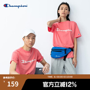 Champion夏季經(jīng)典款印花草寫(xiě)LOGO圓領(lǐng)休閑運(yùn)動(dòng)T恤無(wú)性別冠軍短袖男女情侶 粉紅色(偏薄） L