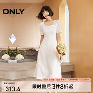 ONLY 2025春季氣質(zhì)復(fù)古方領(lǐng)泡泡袖中長(zhǎng)款連衣裙女|125107026