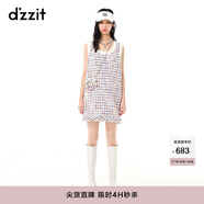 DZZIT【爆款補(bǔ)單】花包小香裙地素夏季新款粗花呢小香風(fēng)吊帶背心連衣裙 花色（批次1） XS
