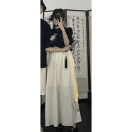 藝枼（YIYERED）藝枼新中式漢服風(fēng)漢元素連衣裙女套裝夏季新款情侶裝班服一衣一裙 女套裝（送掛飾） S