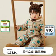 迷你巴拉巴拉兒童羽絨服寶寶輕暖連體衣男女童外出爬服 【新色】咖色調(diào)00355 73