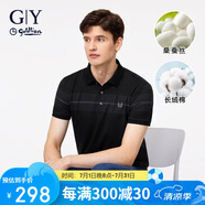 金利來GY服飾POLO衫男夏季休閑舒適親膚桑蠶絲體恤TSF0060-MD170 黑色 1XL 