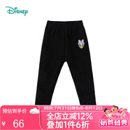 迪士尼寶寶（Disney Baby）迪士尼童裝女童褲子可愛(ài)黛絲加絨打底褲 碳黑 3歲/身高100cm