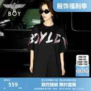 BOY LONDON【公主日記】連衣裙潮流時(shí)尚燙鉆字母印花黑色T恤裙W17003 黑色 XS