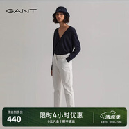 GANT/甘特春季新款女士美式潮流舒適通勤純色簡約百搭九分休閑褲 113米白色 42