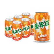 百事可樂(lè)美年達(dá)X蛋仔派對(duì) 大氣橙味汽水碳酸飲料330ml*6聽(tīng) 新老包裝隨機(jī)