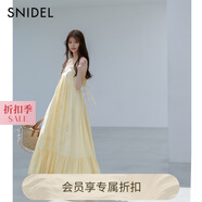 SNIDEL2025秋冬新品度假風V領露背刺繡鉤花吊帶連衣裙SWFO254076 黃色 S (0)