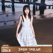 ONLY夏季甜美時(shí)尚蝴蝶結吊帶蛋糕裙連衣裙女|124207053 A43 奶油白色 M (165) 84A