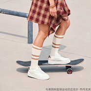 喬丹（QIAODAN）質(zhì)燥休閑低幫板鞋女2025夏季透氣厚底緩震運動(dòng)鞋女KM32240523 象牙色/樺白色  37.5