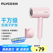 飛科（FLYCO）電吹風(fēng)機(jī)負(fù)離子家用大功率不傷發(fā)吹風(fēng)筒宿舍學(xué)生便攜可折疊 【1800W可折疊】淡粉色