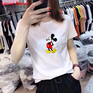 LOVER RUCCI歐洲站2025年新款歐貨潮白色t恤女ins短袖純棉寬松打底衫內(nèi)搭夏裝 220-08白色 S 適合70-85斤