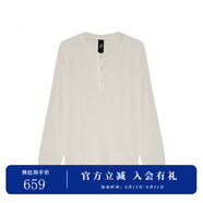 杰帝梵（J.D.V）商場同款秋季新品長袖T恤男士純色內(nèi)搭亨利領(lǐng)上衣WTA5427 米色 M 170/92B
