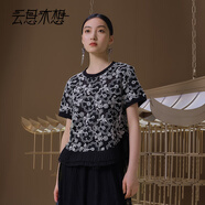云思木想Ysimo-X摩登國風(fēng)2025夏季新款上衣蕾絲短袖T恤女12705 黑色 S