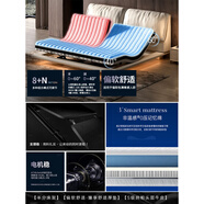 愛依瑞斯（ARIS）多功能電動智能床高端真皮懸浮主臥互不打擾雙人大床升降床架婚YU [半分床架][偏軟舒適-臻享舒適厚 1500mm*2000mm