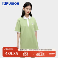 FILA FUSION斐樂潮牌女子連衣裙夏時尚寬松簡約POLO領(lǐng)連身裙 奶油果綠-GN S （160/80A/S）