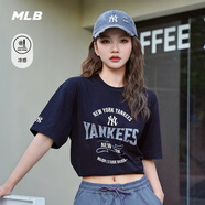 MLB官方 KARINA同款涼感復古百搭運動潮流休閑T恤25夏季新款TSV06 紐約洋基隊/黑色 XL