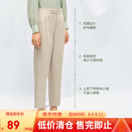 網(wǎng)易嚴選春夏神褲微彈高腰顯瘦西裝褲錐形褲女通勤輕復古時(shí)尚垂感 淺米駝*錐形褲 XL (175/76A)