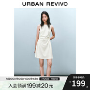 UR2025春季新款女裝時(shí)尚氣質(zhì)褶皺收腰短款連衣裙UYY750029 米白 M