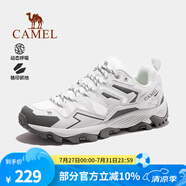 駱駝（CAMEL）昆侖山戶外登山鞋男士防滑耐磨夏季透氣徒步鞋戶外運動鞋女 白/灰，男，透網版 透網款 42