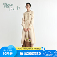 片斷連衣裙女2025春季新款鏤空設(shè)計(jì)針織拼接優(yōu)雅法式小個(gè)子長裙 米白 170/92A/XL