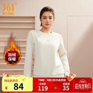 361度運(yùn)動(dòng)衛(wèi)衣男秋冬新款加絨圓領(lǐng)套頭運(yùn)動(dòng)絨上衣男簡約百搭服飾御寒保 【加絨女】奶糖白【4801D】 M