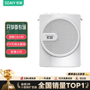 索愛（soaiy）S628W小蜜蜂擴(kuò)音器FM無線便攜大功率教師專用麥克風(fēng)藍(lán)牙音箱教學(xué)戶外導(dǎo)游導(dǎo)購喇叭插卡錄音 瓦力白