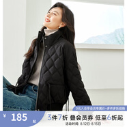 梵希蔓黑色棉服女棉襖2024新款秋冬加厚保暖菱格立領(lǐng)短款棉衣外套 M3613 黑色 S