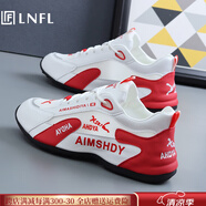 LNFL輕奢潮牌男士休閑運動鞋2025春秋季網(wǎng)面透氣內增高情侶老爹鞋子男 白紅色 網(wǎng)面 43 (265mm)