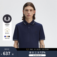 Fred Perry男士POLO衫2025夏季商務(wù)短袖重磅麥穗多彩T恤M3600 Y21/藏青色 L
