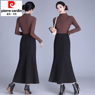 皮爾卡丹（pierre cardin）哈弗妮魚尾裙長(zhǎng)裙秋冬女2025新款高腰顯瘦韓版修身包臀裙通勤裙子 黑色裙長(zhǎng)88cm M 20 2尺 27碼