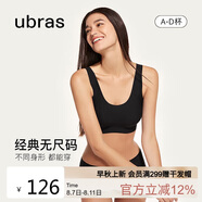 ubras無尺碼加大版背心式文胸無痕無鋼圈女士內(nèi)衣女無痕胸罩 黑